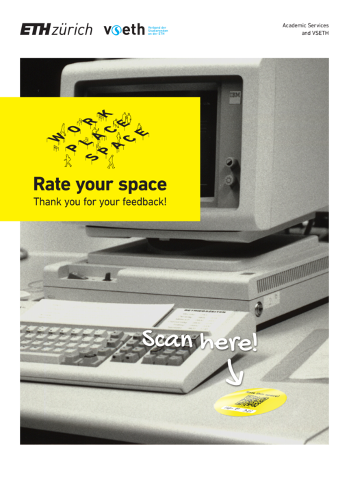 [Translate to English:] Poster zur Umfrage "Rate your space"